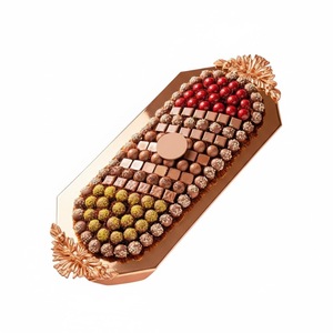 Bandeja de chocolate de lujo hecha a mano, elegante plato color oro rosa, caja de regalo de chocolate para bodas, eventos y ocasiones especiales - Product Image 5