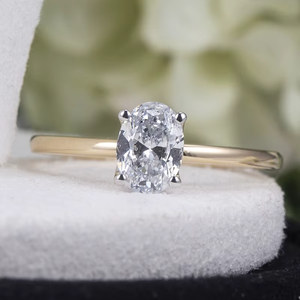 Anillo de compromiso con diamante de corte ovalado, oro rosa, estilo clásico, joyería para mujer - Product Image 6