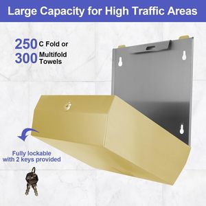 Distributeur de serviettes en papier en acier inoxydable, support mural pour serviettes de toilette, pour hôtel, salle de bain, cuisine, salle de bain commerciale - Product Image 2