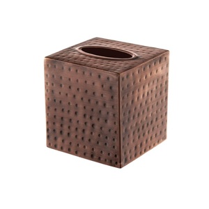 Caja para pañuelos cuadrada de metal, soporte para pañuelos para baño, accesorio estético, dispensador de servilletas faciales, estilo vintage - Product Image 6
