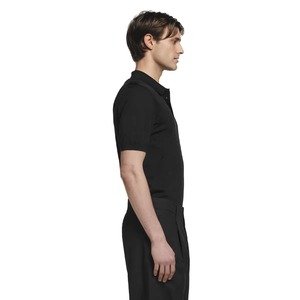 Chemises polo en coton noir personnalisées, chemises polo d'été pour hommes - Product Image 5