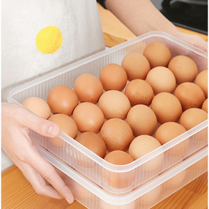 Contenitori Impilabili in Plastica per Uova Ripiene con Coperchio, Set da 2 Portauova Trasparenti per 48 Uova, Adatti al Frigorifero, Mantengono la Freschezza - Product Image 1