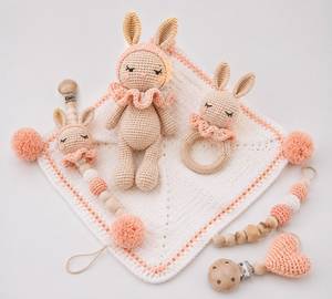 Meilleure Vente : Jouet Girafe au Crochet Écologique et Non Toxique, 5 Pièces, Attache-Sucette Animal, Poupée Amigurumi Éducative pour Enfants de 5 à 7 Ans - Product Image 3
