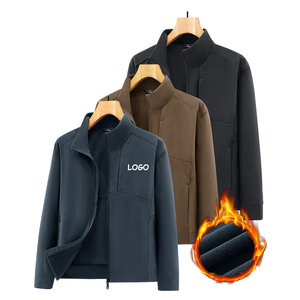 Nouvelle veste bomber d'hiver décontractée imperméable pour homme, col montant, logo frontal, multi-poches, en polaire softshell de haute qualité avec fermeture éclair - Product Image 6
