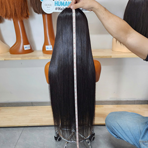 Perruques 100% Cheveux Humains Vierges Vietnamiens Double Drawn 5x5 HD Transparent Lace Sans Colle Lisses Comme des Baguettes Densité 200 - Product Image 1