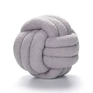 手工编织打结球枕羊绒卷靠垫沙发垫客厅装饰抱枕