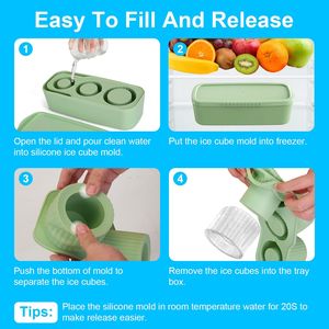 Molde de silicona para cubitos de hielo para vasos Stanley de 20OZ/30OZ/40OZ, con tapa y compartimento, de fácil desmolde, para vasos cilíndricos huecos de 20OZ/30OZ/40OZ - Product Image 6