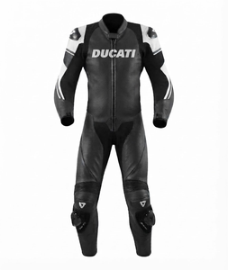Combinaison de moto Rucati Premium Leather MotoCP Racing 1 pièce, équipement de conduite avec bosse niveau 2 CE, sur mesure - Product Image 1