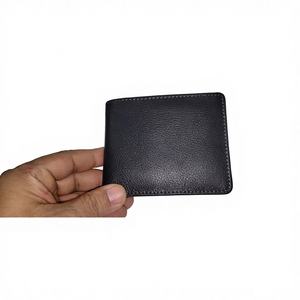 Cartera de Cuero Vacuno Genuino Personalizada con Bordado de Letras, Diseño Abierto, Atractiva para Regalo, Impermeable, Corta - Product Image 2