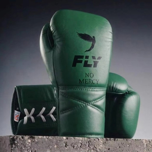 ถุงมือชกมวยฝึกซ้อม Fly Boxing Sparring Gloves Superlace Pro X 2 สีเขียว หนังแท้ จากโรงงานผู้ผลิต - Product Image 1