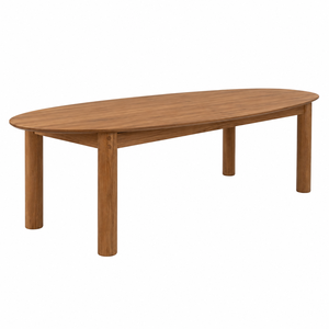 Table à manger ovale en teck massif moderne, design scandinave, imperméable, écologique, faite à la main, durable, 8 places, maison, hôtel - Product Image 2