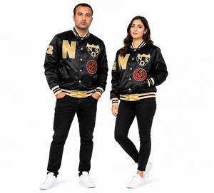 Patchs brodés personnalisés, broderie 3D, vestes universitaires en satin, vestes bomber de haute qualité, veste de baseball avec logo personnalisé - Product Image 4
