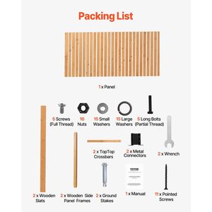 Pannello Divisorio in Legno da Esterno 91 cm L x 193 cm H, Schermo Privacy Autoportante per Arredo Patio - Product Image 6