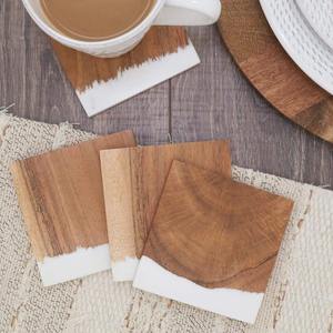 ขายส่ง ที่รองแก้วไม้สี่เหลี่ยมทรงทันสมัย เป็นมิตรกับสิ่งแวดล้อม พร้อมโลโก้สั่งทำพิเศษ 2in1 ใช้ได้ทั้งในโรงแรม บาร์ และร้านอาหาร จำหน่ายจำนวนมาก - Product Image 1