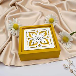 Eco-Friendly Round Wooden Dry Fruit & <b>Sweets</b> Container Modern Portable Wedding & Housewarming Return Gift for Guests - Product Image 3