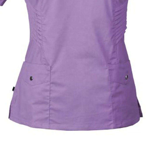 ชุดยูนิฟอร์มพยาบาลแบบสั่งทำพร้อมโลโก้ OEM ชุดสครับสำหรับผู้หญิง แขนสั้น ชุดยูนิฟอร์มแพทย์โรงพยาบาล เสื้อซิปและกางเกงสครับ - Product Image 3