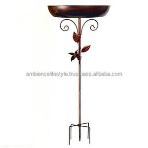 Gran Baño Decorativo para Pájaros de Metal, para Jardín Exterior, Resistente al Óxido, con Acabado Premium y Diseño Elegante - Product Image 2