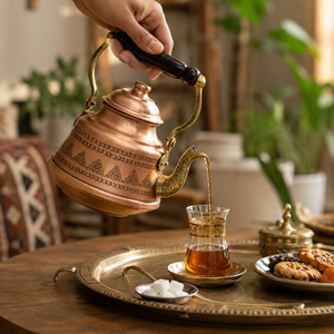 Handcrafted Pure Copper <b>Tea</b> Kettle With Brass Spout Wooden Handle Vintage Home Hotel Decor Kitchen Serving Pot Wholesale - Product Image 4