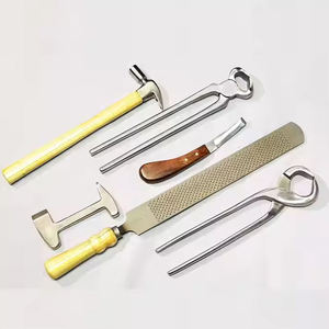 6-Piece Professional Horse Farrier Tool Kit with Hoof Nipper Rasp <b>File</b> & Wooden Handle - Product Image 1