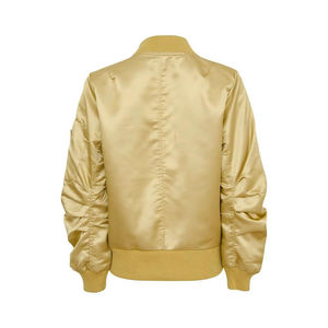 Collection de blousons bomber en satin pour hommes – Or, Vert, Blanc, Orange – Fermeture éclair intégrale, boutons-pression, manches froncées – Vêtements d'extérieur sportifs et décontractés - Product Image 2