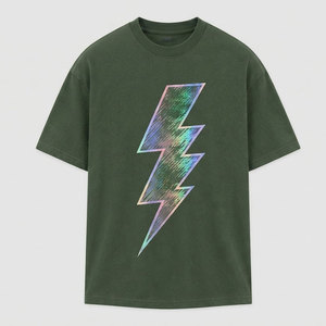 Camiseta Moderna con Estampado Reflectante para Hombre, Cuello Redondo, Algodón Suave, Diseño Reflectante, Ropa Casual Urbana, Ajuste Cómodo - Product Image 1