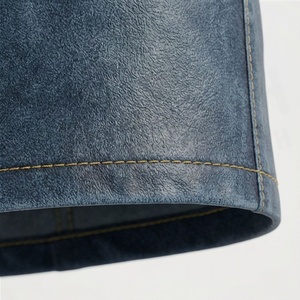 Jupe crayon en jean taille haute pour femme, mini, couleur unie, style décontracté avec poches, finition délavée - Product Image 6