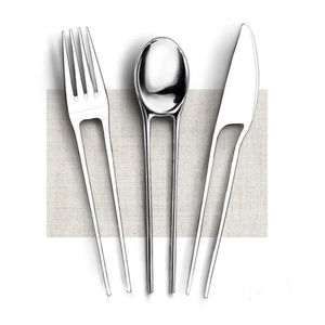 Ensemble de couverts en acier inoxydable de qualité supérieure pour la table à manger, comprenant fourchette, cuillère, couteau, collection complète de couverts de cuisine - Product Image 6