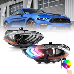 Feux avant VLAND OEM personnalisés, feux de jour à LED RVB colorés pour Ford Mustang GT S550 2018 2019 <span class=keywords><strong>2020</strong></span> <span class=keywords><strong>2021</strong></span> 2022 2023 2024 - Product Image 1