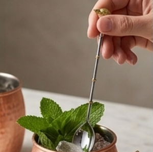 Cuillères à cocktail classiques en acier inoxydable de qualité supérieure avec poignée en forme d'oiseau doré, pour mélanger les cocktails. - Product Image 4
