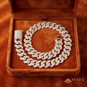 Gold Cuban Link Moissanite Chain <b>Necklace</b> for Men Iced Hip Hop Luxury Engagement Anniversary Gift Fashion Jewelry <b>Statement</b> - Product Image 5