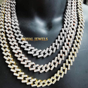 <b>Iced</b> <b>Out</b> Cuban Link Moissanite Necklace 925 Sterling Silver <b>Chain</b> Round Brilliant Cut Hip Hop Jewelry - Product Image 1