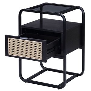 <b>Black</b> Accent <b>Console</b> Table with Glass Top - Product Image 5