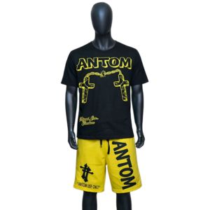 Ensemble de shorts décontractés pour hommes d'été, t-shirt à manches courtes de couleur unie, polyester/coton, séchage rapide, votre propre design - Product Image 4