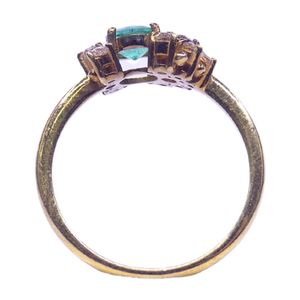Anillos de Compromiso y Boda Unisex de Lujo Chapados en Oro de 14K con Corte Brillante Redondo y Engaste Clásico de Diamantes Esmeralda - Product Image 3