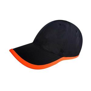 Unisex <b>Black</b> <b>Baseball</b> <b>Cap</b> With Orange Trim 6-Panel Adjustable Breathable Outdoor Casual Hat Spring Summer Style - Product Image 1