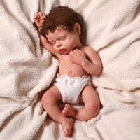 Poupée Reborn en Silicone Intégral Babeside de 16 Pouces, Fille Endormie aux Cheveux Courts Bruns, Poupée Bébé Réaliste, Approvisionnement Direct Usine