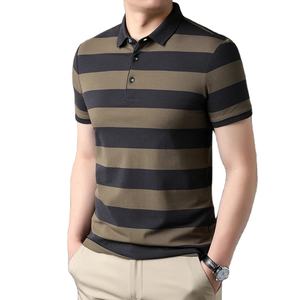 Chemises polo d'été pour hommes avec manches courtes, rayures d'affaires imprimées, hauts décontractés, vêtements de sport, t-shirts surdimensionnés, vêtements pour hommes - Product Image 6