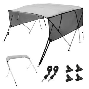 Bimini Top Détachable à 4 Arceaux pour Bateau, Bâche en Polyester 600D, Cadre en Alliage d'Aluminium de 1 Pouce, Sac de Rangement Inclus, Parois Latérales en Maille pour - Product Image 1