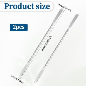 Juego de mini espátulas de laboratorio de acero inoxidable, 2 uds. |   Espátula de muestreo micro de doble punta cuadrada y redonda de 6.2 pulgadas - Product Image 3