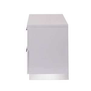 โต๊ะข้างเตียง 2 ลิ้นชักสีขาวพร้อมขาโครเมี่ยม - Product Image 4