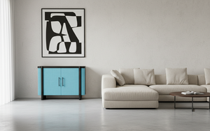 Aparador Moderno de 2 Puertas de Roble Macizo para Sala de Estar, Resistente al Agua, Diseño Minimalista, Ecológico - Product Image 2