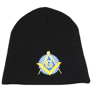 Gorro de punto dorado con cruz de Lorena y cruz de Anjou para mujer y hombre, gorro de otoño e invierno, gorro de hip hop de la francmasonería - Product Image 1
