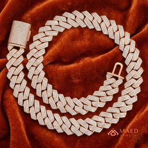 Rose Gold Plated Moissanite Necklace Cuban Link <b>Chain</b> Women Men Party Elegant Gift New York Fine Jewelry - Product Image 5