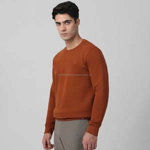 Suéter de rizo de invierno de alta calidad para hombre, gota de algodón liso personalizado con logotipo en relieve, Sudadera con cuello redondo, sudaderas con capucha, envío DDP - Product Image 2