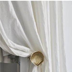 Attache de rideau en forme de feuilles, attache de rideau en métal, attache de rideau de luxe, support de rideau de fenêtre, pour la maison et l'hôtel, en laiton et aluminium - Product Image 2