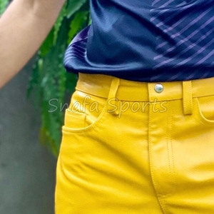 Pantalones Cortos de Cuero para Hombre, para Uso en Exteriores y Gimnasio, con Bolsillos, Estilo Casual, 100% Cuero - Product Image 5