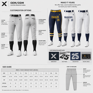 X Baseball Softball <b>Knicker</b> Style Printed Pants Unisex Fitted Moisture Wicking Breathable Quick Dry Elastic Waist Polyester - Product Image 5