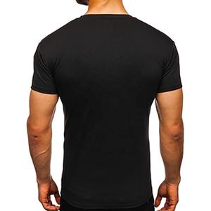 Vente en gros de t-shirt à manches courtes en polyester/coton pour hommes personnalisés grande taille 180g tricoté respirant imprimé - Product Image 5