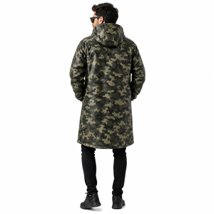 Manteau long camouflage personnalisé par sublimation, imperméable, à capuche, coupe-vent, vêtements de pluie d'extérieur, logo personnalisé, homme femme - Product Image 4