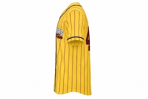 Maillot de baseball jaune vif personnalisé par sublimation Fallen Riders Support Team, vêtements de sport à boutons pour hommes, respirant, 100 % polyester - Product Image 4